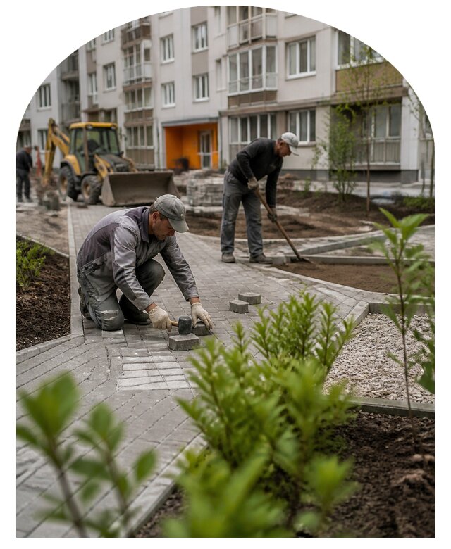 Благоустройство двора многоквартирного дома в Чистополе